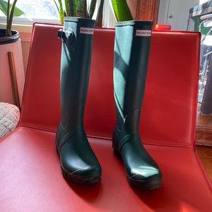 Tall green Hunter boots